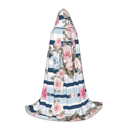 KDSEFHHCB Teenager Sukkulenten Print Gestreifter Kapuzenumhang für Halloween Weihnachten Party Cosplay Kostüm von KDSEFHHCB