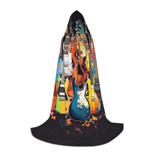 KDSEFHHCB Umhang mit Kapuze bedruckt Gitarre für Jugendliche Halloween Weihnachten Party Cosplay Kostüm KDSEFHHCB Umhang mit Kapuze bedruckt Gitarre für Jugendliche Halloween Weihnachten Party Cosplay Kostüm von KDSEFHHCB