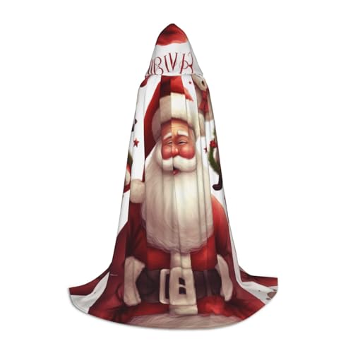 KDSEFHHCB Weihnachtsmann-Aufdruck, Kapuzenumhang für Teenager, Halloween, Weihnachten, Party, Cosplay-Kostüm KDSEFHHCB Weihnachtsmann-Aufdruck, Kapuzenumhang für Teenager, Halloween, Weihnachten, Party, Cosplay-Kostüm von KDSEFHHCB