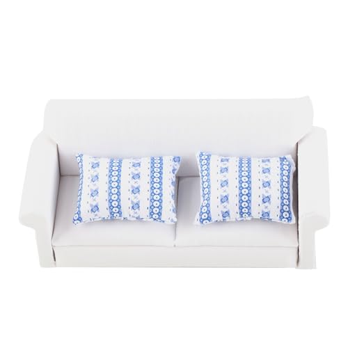 MINI-Sofa - PUPPENHAUSMÖBEL - Miniatur-ZUBEHÖR - IDEAL FÜR DIE HEIMDEKORATION (Doppelsofa mit Kissen) von KDUTYE