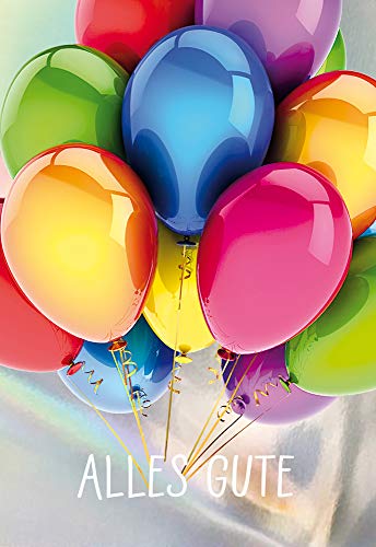 KE - Abschiedskarte für Arbeitskollegen, Auf Wiedersehen Klappkarte mit Umschlag, DIN B6 Format, Hochwertige Karte zum Abschied - Motiv: Ballons KE - Abschiedskarte für Arbeitskollegen, Auf Wiedersehen Klappkarte mit Umschlag, DIN B6 Format, Hochwertige Karte zum Abschied - Motiv: Ballons von KE