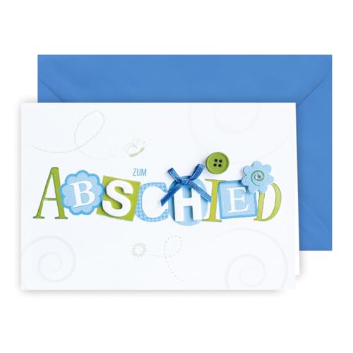 KE - Kreative Karte zum Abschied, inklusive Umschlag Format B6, Besondere Abschiedskarte an Kollegen, Familie, Freunde - Motiv: Letterline Abschied KE - Kreative Karte zum Abschied, inklusive Umschlag Format B6, Besondere Abschiedskarte an Kollegen, Familie, Freunde - Motiv: Letterline Abschied von KE
