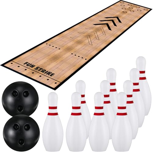 KEAGAN Mini Bowling Set, Full Bowlingbahn Spiele Spielzeug, Indoor Outdoor Home Bowling Set, Bowlingbahn Set mit Bowlingbahn, Bowlingstifte & Ball, Bowlingspiele Set für Sport Interaktion Freizeit KEAGAN Mini Bowling Set, Full Bowlingbahn Spiele Spielzeug, Indoor Outdoor Home Bowling Set, Bowlingbahn Set mit Bowlingbahn, Bowlingstifte & Ball, Bowlingspiele Set für Sport Interaktion Freizeit von KEAGAN