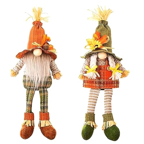KEALBAUS 2 Stück Herbstdekorationen aus Plüsch für Halloween-Dekoration, Herbstdekoration, Gnome KEALBAUS 2 Stück Herbstdekorationen aus Plüsch für Halloween-Dekoration, Herbstdekoration, Gnome von KEALBAUS