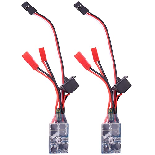 KEALLANS 2 x Geschwindigkeitsregler für Motor, gebürstet, Rc Esc 10 A, für RC, Auto, Boot, W/O, Bremse ohne Bremse von KEALLANS