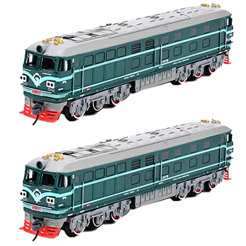 KEALLANS 2X Kinder Simulation 1:87 Legierung Verbrennung Lokomotive Modell Spielzeug Akustooptisches Zug Spielzeug für Kinder Geschenk (C) von KEALLANS