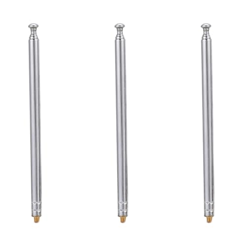 KEALLANS 3 x Verlängerungsantenne, externes Gewinde, RC Automodell, 5, silberfarben, 5 Abschnitte, 3 mm KEALLANS 3 x Verlängerungsantenne, externes Gewinde, RC Automodell, 5, silberfarben, 5 Abschnitte, 3 mm von KEALLANS