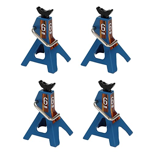 KEALLANS 4 x Metall Jack Stands Mini Simulation für 1/10 Fahrzeug, ferngesteuertes Modell Trx4 SCX10, Simulationskletter, Blau von KEALLANS