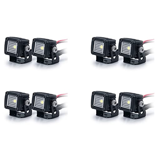 KEALLANS 8X Modifizierte Scheinwerfer Spotlights Car Top Lights Bumper Lights für AXIAL SCX10 TRX4 TRX6 1/10 RC Crawler Car,D von KEALLANS