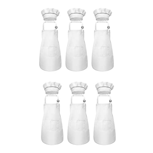 KEALLANS Schürze für Kinder und Kochmütze, 12-teilig, Küchenschürze für Kinder, verstellbar, zum Kochen und Malen von KEALLANS
