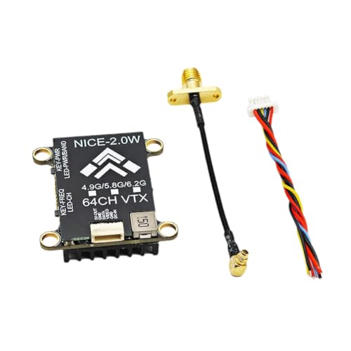 KEALLANS Videosender FPV 5,8 G VTX 2 W 64 CH PAL/NTSC mit Halterung, Anpassung der Parameter TBS OSD für RC Drohne FPV, lange Reichweite von KEALLANS