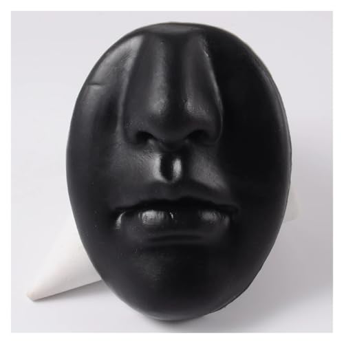 1PC Silikon Gesicht Modell Tattoo Punktion Praxis Simulation Menschliche Nase Mund Körper Teil Display Piercing Schmuck(Black Face) von KEBLIN