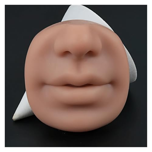 1PC Silikon Gesicht Modell Tattoo Punktion Praxis Simulation Menschliche Nase Mund Körper Teil Display Piercing Schmuck(Coffee Face 2) von KEBLIN