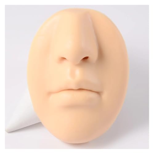 1PC Silikon Gesicht Modell Tattoo Punktion Praxis Simulation Menschliche Nase Mund Körper Teil Display Piercing Schmuck(Skin Face) von KEBLIN