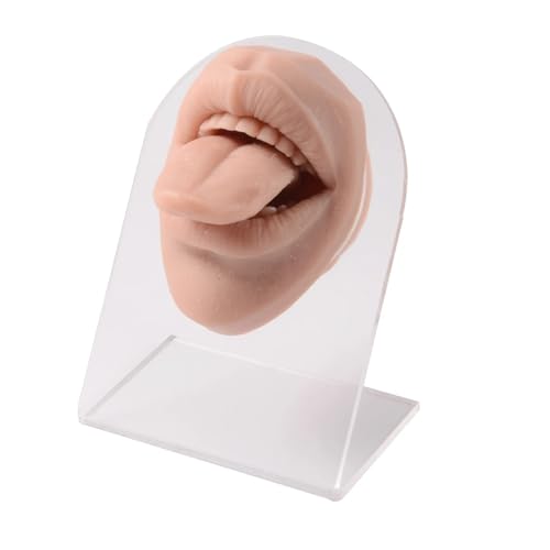 1PC Silikon Mund Zunge 3D Modell Nagel Lip Piercing Naht Praxis Schmuck Werkzeug(1PC Brown) von KEBLIN