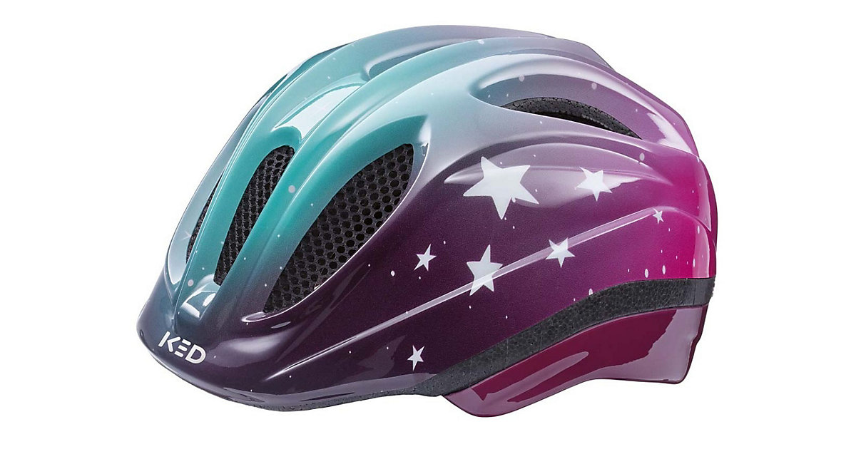 Fahrradhelm Meggy II Trend Stars pink aqua glossy  46-51 pink/blau von KED Helmsysteme