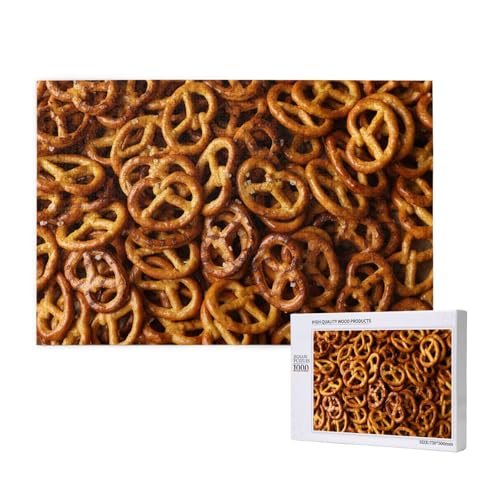 Brezel-Brot-Muster, Puzzle 1000 Teile, Holzpuzzle, Spielzeug, Familienspiel, Wanddekoration für Erwachsene und Teenager von KEDDJI