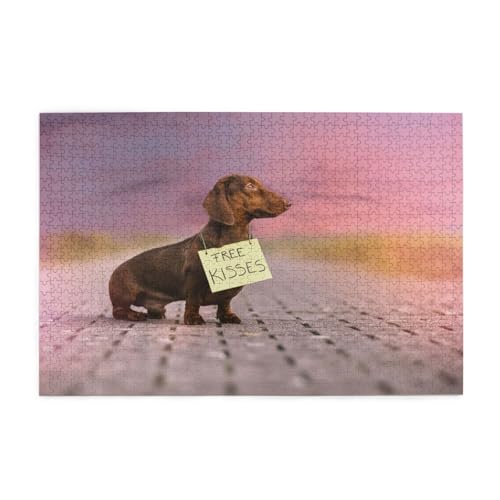 Dackel Hunde mit Brett Hunde Brauner Dackel, Puzzle 1000 Teile, Holzpuzzle, Spielzeug, Familienspiel, Wanddekoration für Erwachsene und Jugendliche Dackel Hunde mit Brett Hunde Brauner Dackel, Puzzle 1000 Teile, Holzpuzzle, Spielzeug, Familienspiel, Wanddekoration für Erwachsene und Jugendliche von KEDDJI