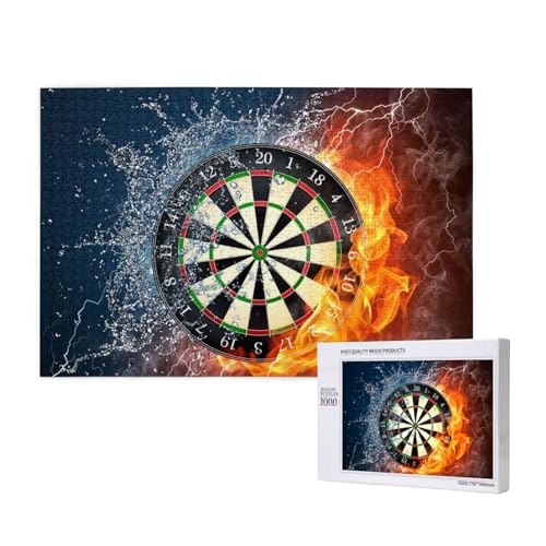 Dartscheibe Ziel EIS Feuer, Puzzle 1000 Teile, Holzpuzzle, Spielzeug, Familienspiel, Wanddekoration für Erwachsene und Teenager Dartscheibe Ziel EIS Feuer, Puzzle 1000 Teile, Holzpuzzle, Spielzeug, Familienspiel, Wanddekoration für Erwachsene und Teenager von KEDDJI