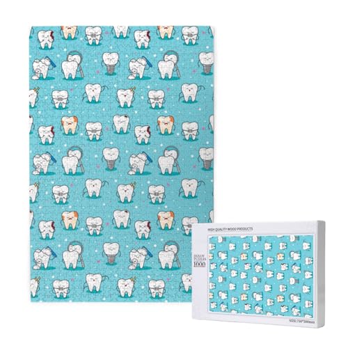 Dental Zähne Blau, Puzzle 1000 Teile, Holzpuzzle, Spielzeug, Familienspiel, Wanddekoration für Erwachsene und Teenager Dental Zähne Blau, Puzzle 1000 Teile, Holzpuzzle, Spielzeug, Familienspiel, Wanddekoration für Erwachsene und Teenager von KEDDJI