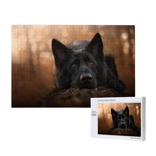 Schwarzer Deutscher Schäferhund Bokeh Herbst Deutsch, Puzzle 1000 Teile, Holzpuzzle, Spielzeug, Familienspiel, Wanddekoration für Erwachsene und Teenager Schwarzer Deutscher Schäferhund Bokeh Herbst Deutsch, Puzzle 1000 Teile, Holzpuzzle, Spielzeug, Familienspiel, Wanddekoration für Erwachsene und Teenager von KEDDJI