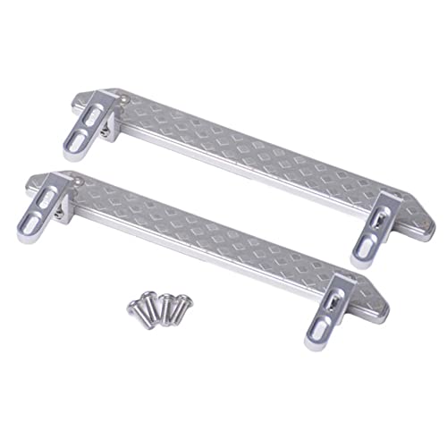 KEEDA 1 Paar RC Car Seitentritte Pedal Metall Trittbretter Seitenpedal für 1:10 RC Crawler Car Traxxas TRX-4 Upgrade-Teile (Silber) von KEEDA