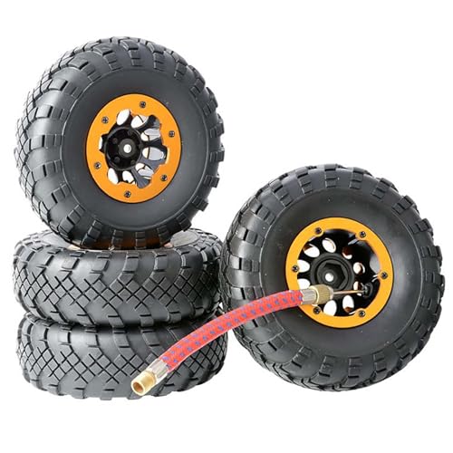 KEEDA 110mm Auffüllbare Reifen & 1,9-Zoll-Beadlock-Felgen für 1/10 RC Crawler Car TRX4 SCX10 Tamiya CC01 D90 (Gold) von KEEDA