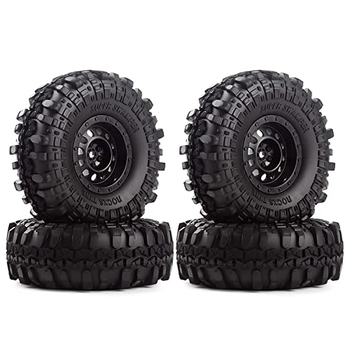 KEEDA 110mm Reifen 1,9 Zoll Kunststofffelge Räder für 1/10 RC Rock Crawler Auto SCX10 D90 D110 CC01 TF2 TRX4 Teile (Schwarz von KEEDA