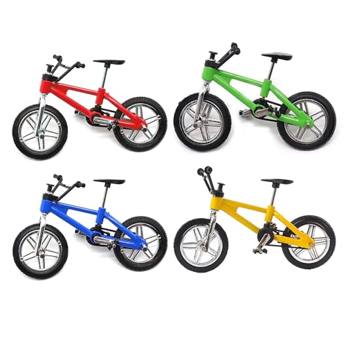 KEEDA 2 Stück Mini Bike Fahrräder Dekoration Zubehör Modell Spielzeug für 1/10 RC Crawler Auto SCX10 Traxxas TRX4 CC01 D90 D110 (4 Stück) von KEEDA