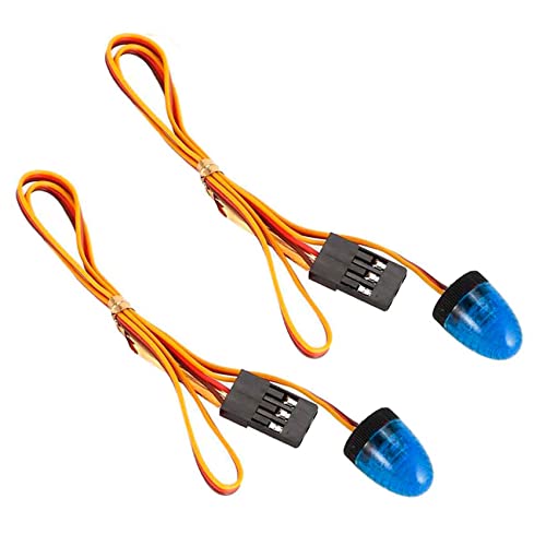 KEEDA 2 Stück RC LED Licht Rotierende Blinkende Lampe Polizei Beleuchtung für 1/8 1/10 RC Modell Auto HSP SCX10 1/14 RC Car Tamiya Traktor RC Engineering Truck (Blau) von KEEDA