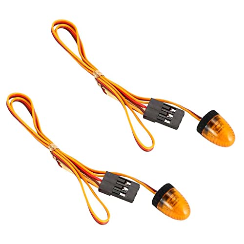 KEEDA 2 Stück RC LED Licht Rotierende Blinkende Lampe Polizei Beleuchtung für 1/8 1/10 RC Modell Auto HSP SCX10 1/14 RC Car Tamiya Traktor RC Engineering Truck (Gelb) von KEEDA