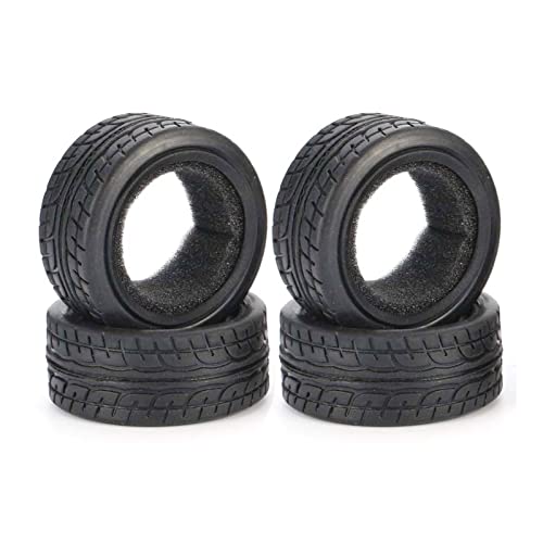 KEEDA 4 Stück Gummireifen mit Schaumstoffeinlagen Reifen für 1/10 HSP Tamiya HPI Kyosho RC On Road Runflating Touring Auto (G, 62mm) von KEEDA