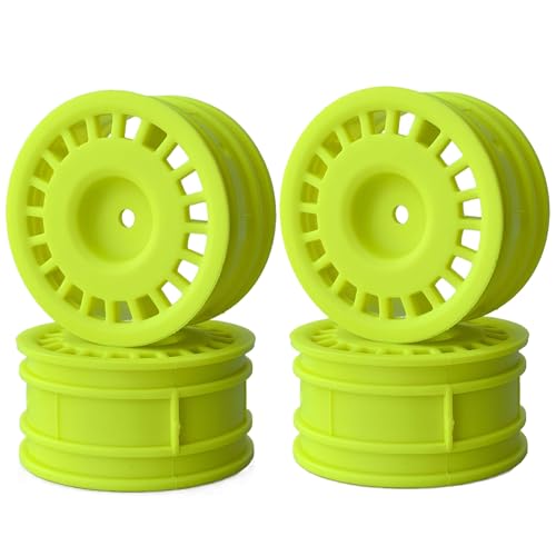 KEEDA 52mm Nylon RC-Felgen 12mm Sechskant Räder für HSP/HPI/Tamiya/Kyosho 1/10 On-Road Tourenwagen, Renn- & Driftfahrzeuge (+5mm ET, Stil C, Grün) von KEEDA