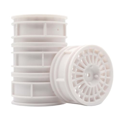 KEEDA 52mm Nylon RC-Felgen 12mm Sechskant Räder für HSP/HPI/Tamiya/Kyosho 1/10 On-Road Tourenwagen, Renn- & Driftfahrzeuge (+7mm ET, Stil D, Weiß) von KEEDA