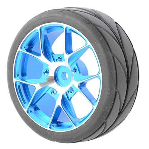 KEEDA 62 mm Reifen und Metallfelgen für 1/10 RC On Road Drift Touring Car Traxxas HSP HPI Tamiya Teile (5Y Rad, blau) von KEEDA