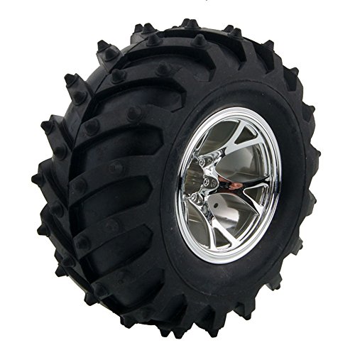 KEEDA Gummireifen und Kunststofffelge für 1/10 RC Monster Truck HSP HPI HIMOTO Tamiya Kyosho(Silber) von KEEDA