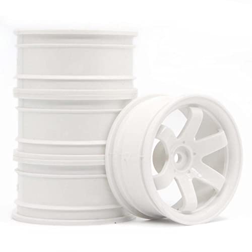 KEEDA Kunststoff Felgen Räder Durchmesser 52mm für 1/10 RC On Road Tourenwagen Drift Auto (Weiß) von KEEDA