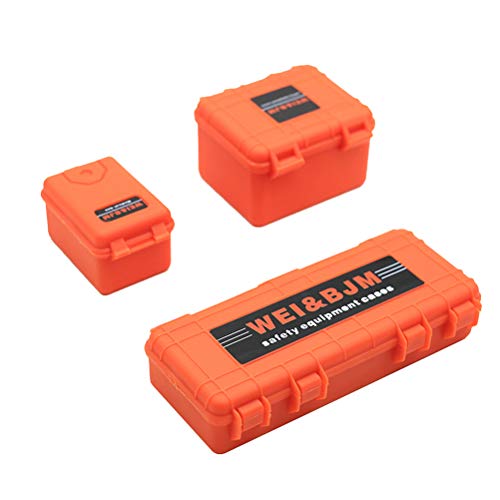 KEEDA Kunststoff-Mini-Gepäckkoffer Aufbewahrungsbox Werkzeugkasten Simulation Dekoration Zubehör für 1:10 RC Crawler Traxxas TRX4 Axial SCX10 90046 CC01 D90 (Orange) von KEEDA