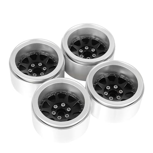 KEEDA Negative Einpresstiefe 10mm Alufelgen 2,2 Beadlock Felgen für SCX10 RR10 TRX4 VS4-10 Gen8 1/10 RC Crawler Car (B, Schwarz) von KEEDA