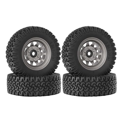 KEEDA RC 78 mm Reifen 1,55 Zoll Metall-Beadlock-Felgen für 1:10 RC Crawler Auto Tamiya CC01 CC02 LC70 MST JIMNY Axial AX90069 (10-Speichen, Grau) von KEEDA