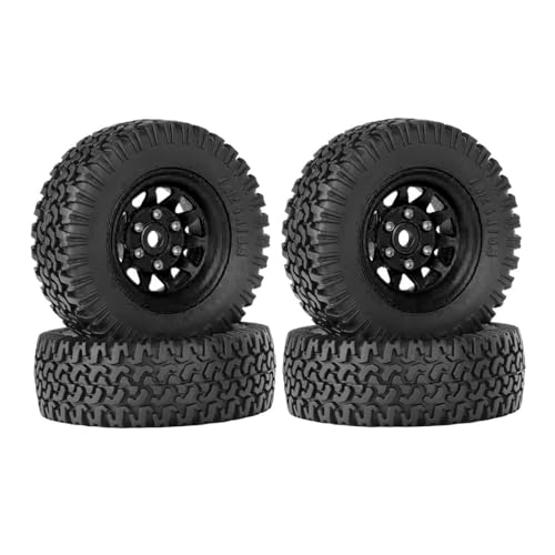 KEEDA RC 78 mm Reifen 1,55 Zoll Metall-Beadlock-Felgen für 1:10 RC Crawler Auto Tamiya CC01 CC02 LC70 MST JIMNY Axial AX90069 (10-Speichen, Schwarz) von KEEDA