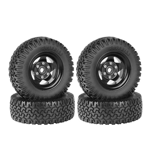 KEEDA RC 78 mm Reifen 1,55 Zoll Metall-Beadlock-Felgen für 1:10 RC Crawler Auto Tamiya CC01 CC02 LC70 MST JIMNY Axial AX90069 (5-Speichen, Schwarz) von KEEDA