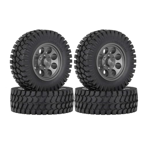 KEEDA RC 78mm Reifen und Legierung 1,55 Zoll Beadlock Räder Felgen für 1:10 RC Crawler Auto Tamiya CC01 CC02 LC70 MST JIMNY AX90069 D90 (B Titan) von KEEDA