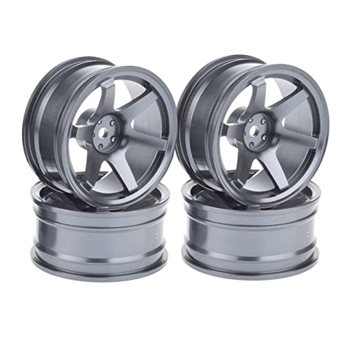 KEEDA RC Car 52 mm Aluminium-Legierung Felge für 1/10 On-Road Drift Crawler Autoteile (Grau) von KEEDA