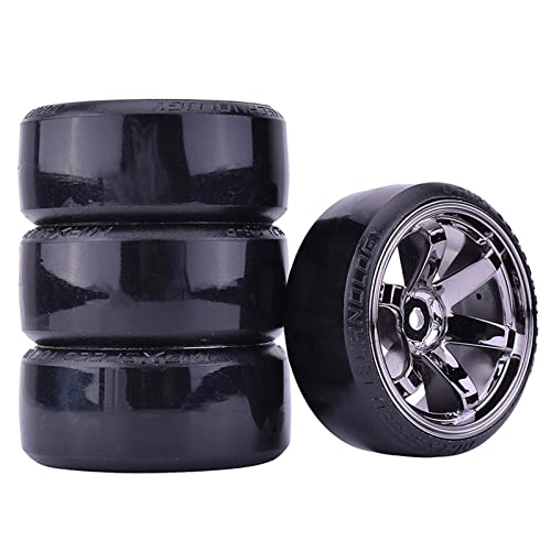 KEEDA RC Drift Auto Kunststoff Felge und Reifen, 63mm Hartreifen für 1/10 HSP Tamiya HPI Kyosho Rennsport Driftendes Auto von KEEDA