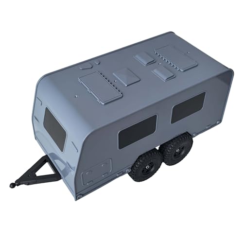 KEEDA Reiseanhänger mit Kupplung, Campinganhänger für 1/18 RC Crawler TRX4M Upgrade Zubehör (Grau) von KEEDA
