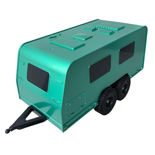 KEEDA Reiseanhänger mit Kupplung, Campinganhänger für 1/18 RC Crawler TRX4M Upgrade Zubehör (Grün) von KEEDA