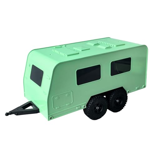 KEEDA Reiseanhänger mit Kupplung, Campinganhänger für 1/18 RC Crawler TRX4M Upgrade Zubehör (Hellgrün) von KEEDA