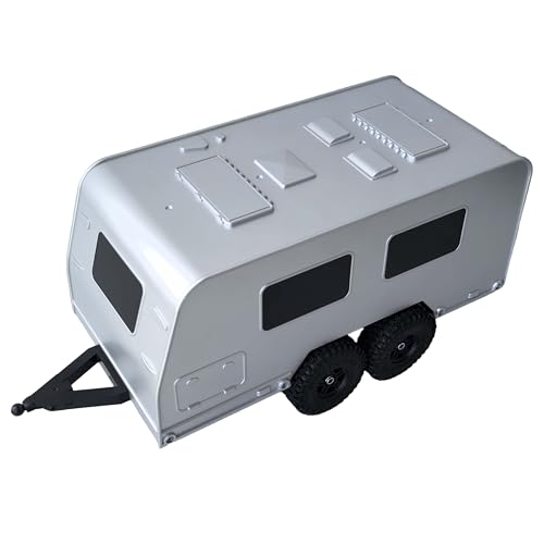 KEEDA Reiseanhänger mit Kupplung, Campinganhänger für 1/18 RC Crawler TRX4M Upgrade Zubehör (Silber) von KEEDA