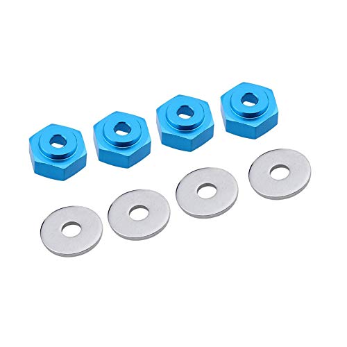 KEEDA Sechskant-Adapter für HSP 1/10 RC Auto, Buggy, Monster Bigfoot Truck, 12 mm Drehung, 17 mm, Aluminiumlegierung, für 1/8 Zoll Reifen (hellblau) von KEEDA